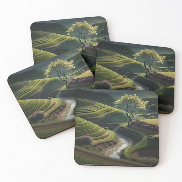 Item preview, Beautiful landscape countryside artwork - Vietnam Terraced fields 03 designed and sold by jetaiart.