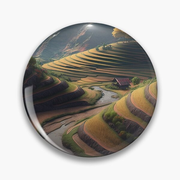 Item preview, Beautiful landscape countryside artwork - Vietnam Terraced fields 04 designed and sold by jetaiart.