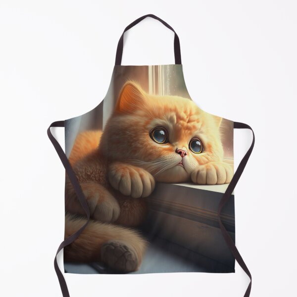 Item preview, cat looking out the window, Illustration of adorable kitten with nice fur and funny face expressions created with Generative AI technology designed and sold by outsiderzone.