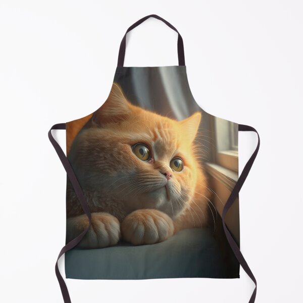 Item preview, cat looking out the window, Illustration of adorable kitten with nice fur and funny face expressions created with Generative AI technology designed and sold by outsiderzone.