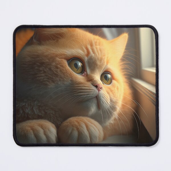 Aperçu de l'œuvre chat regardant par la fenêtre, Illustration d'un adorable chaton avec une belle fourrure et des expressions de visage amusantes créées avec la technologie Generative AI créée et vendue par outsiderzone.