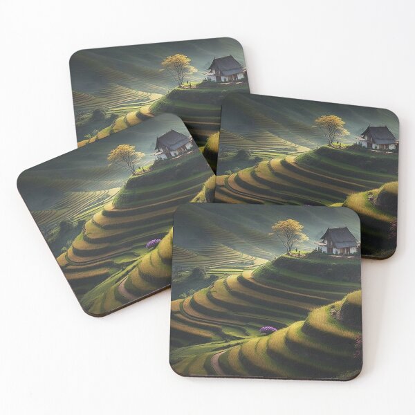 Item preview, Beautiful landscape countryside artwork - Vietnam Terraced fields 06 designed and sold by jetaiart.