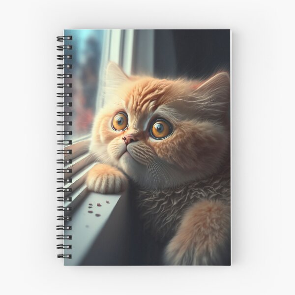Aperçu de l'œuvre Chat regardant par la fenêtre, illustration de chaton adorable avec de belles fourrures et des expressions de visage drôles créées avec une technologie de l'IA générative créée et vendue par outsiderzone.