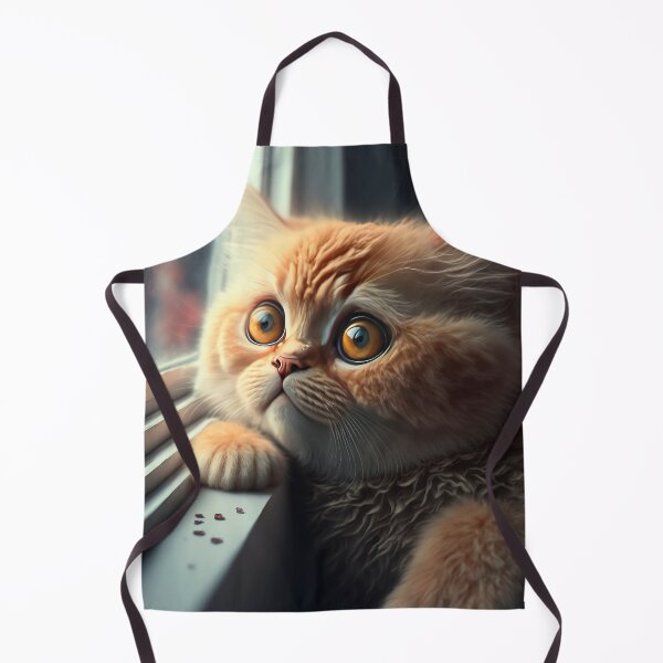 Item preview, cat looking out the window, Illustration of adorable kitten with nice fur and funny face expressions created with Generative AI technology designed and sold by outsiderzone.