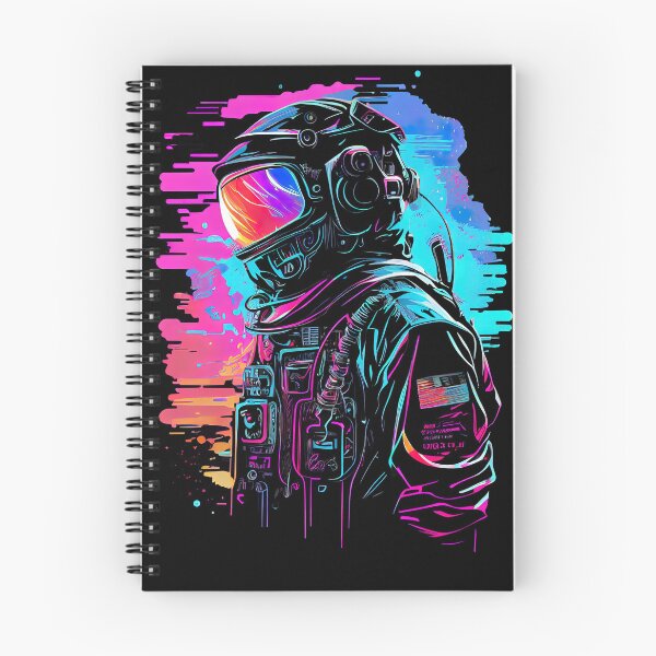 Artikelvorschau, Synthwave Retrowave Astronaut Retro-Grafik entworfen und verkauft von SpookshowDesign.