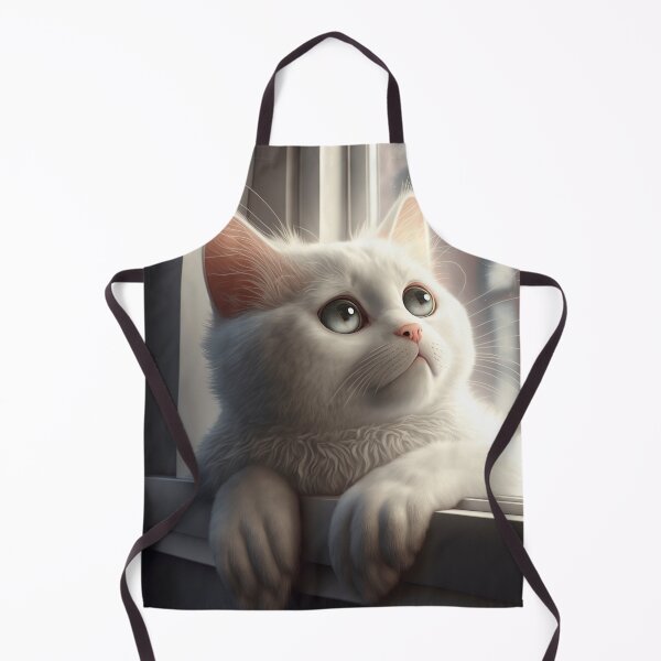 Item preview, cat looking out the window, Illustration of adorable kitten with nice fur and funny face expressions created with Generative AI technology designed and sold by outsiderzone.