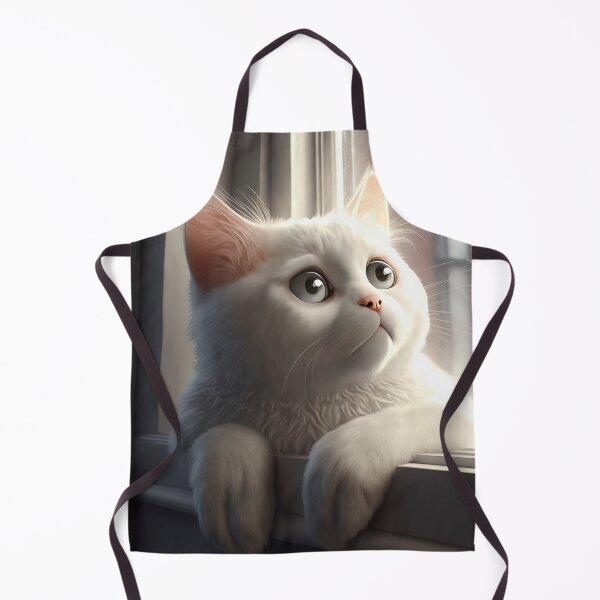 Item preview, cat looking out the window, Illustration of adorable kitten with nice fur and funny face expressions created with Generative AI technology designed and sold by outsiderzone.