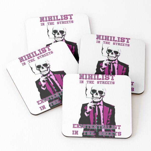 Artikelvorschau, Nihilist In The Streets, Existentialist In The Sheets Pop Art Skull entworfen und verkauft von PVSKI.