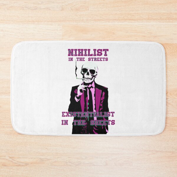 Artikelvorschau, Nihilist In The Streets, Existentialist In The Sheets Pop Art Skull entworfen und verkauft von PVSKI.