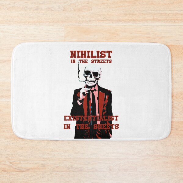 Artikelvorschau, Nihilist In The Streets, Existentialist In The Sheets Pop Art Skull entworfen und verkauft von PVSKI.