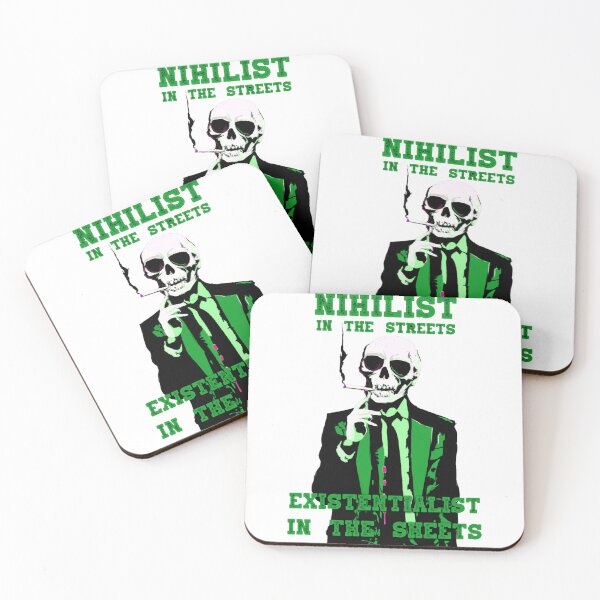 Artikelvorschau, Nihilist In The Streets, Existentialist In The Sheets Pop Art Skull entworfen und verkauft von PVSKI.