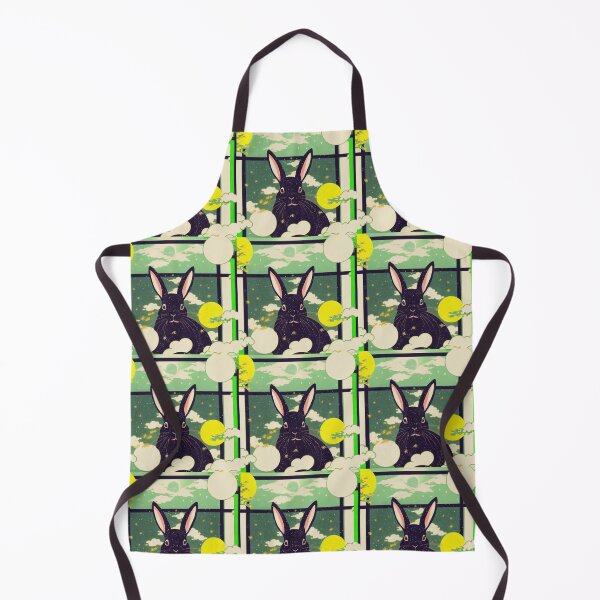 Item preview, Bamboo Giant Black Chinchilla Bunny Rabbit Checkered Japanese Style designed and sold by wigobun.
