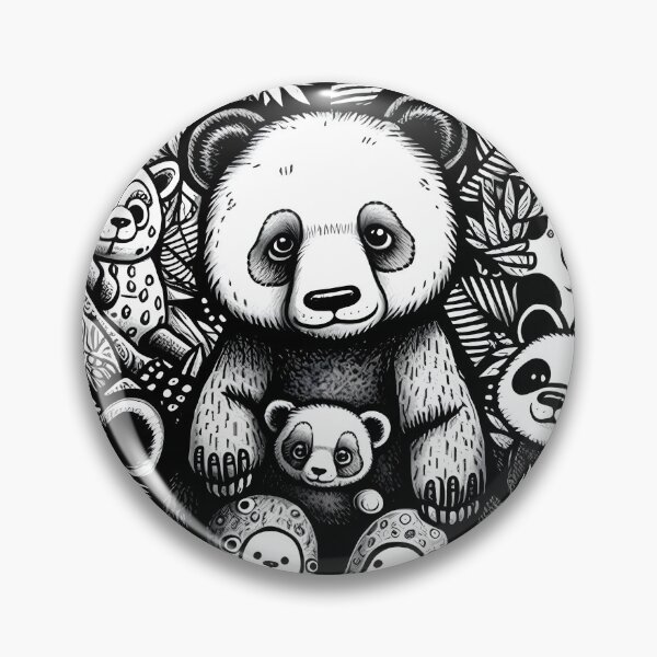 Item preview, cute Panda doodle, Black and white  designed and sold by MonkStudio.