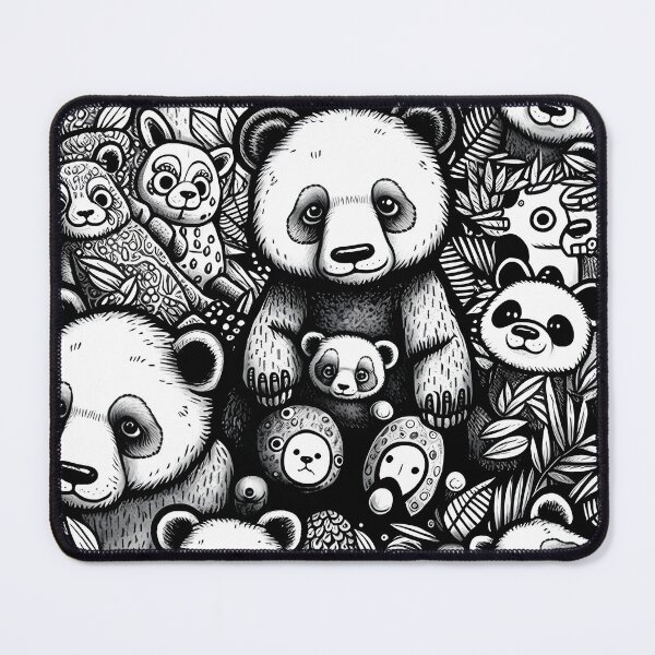 Item preview, cute Panda doodle, Black and white designed and sold by MonkStudio.