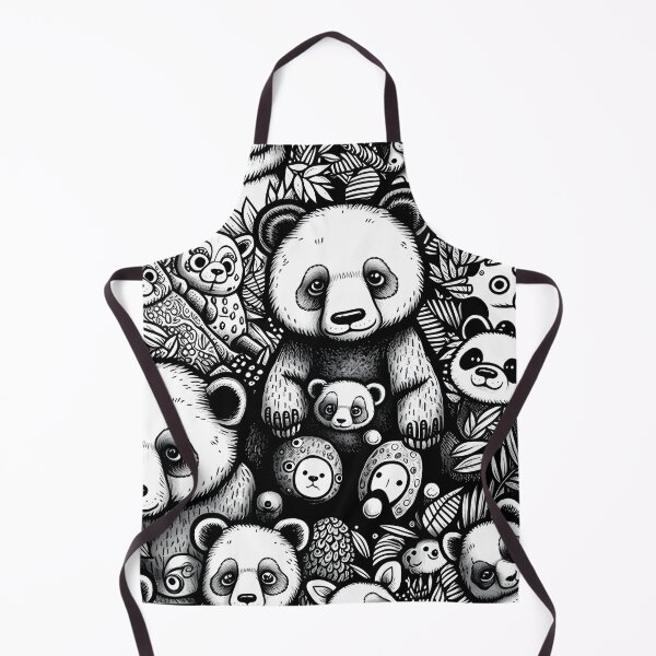 Item preview, cute Panda doodle, Black and white designed and sold by MonkStudio.