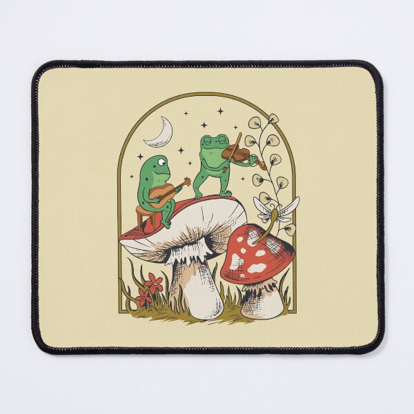 Item preview, Cottagecore Aesthetic Frogs With Guitar And Violin Mushroom Art designed and sold by MrEddie10.
