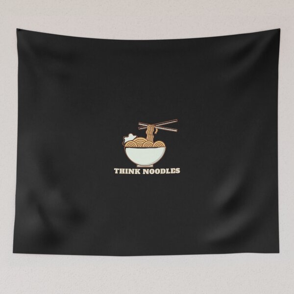 Item preview, Think Noodles black bg designed and sold by Lilly Swift.