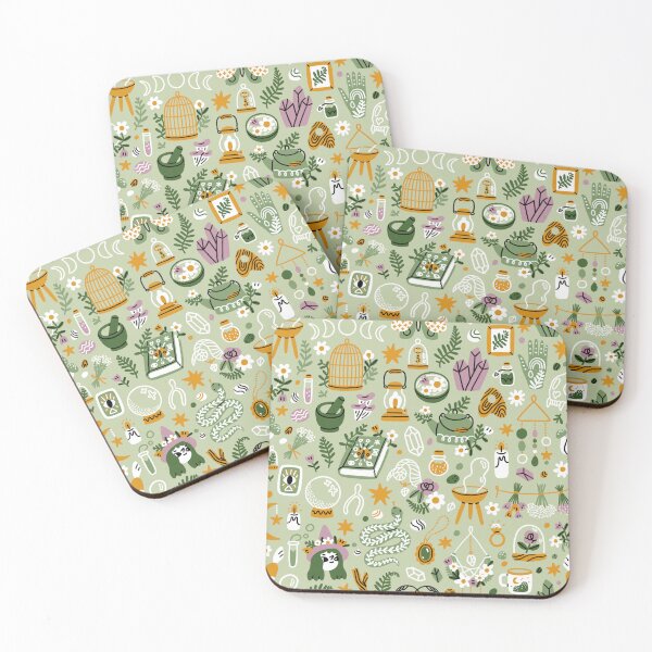 Item preview, Green witch aesthetic pattern designed and sold by stolenpencil.