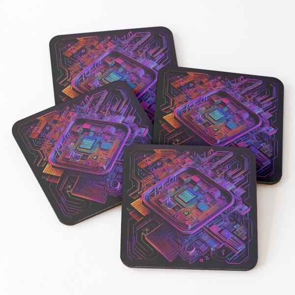 Item preview, downtown metropolis from circuit board designed and sold by artfullyprompt.