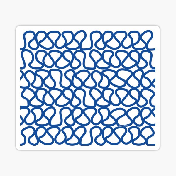DesignerMim's Hand Drawn Passementerie — Blue and White Sticker