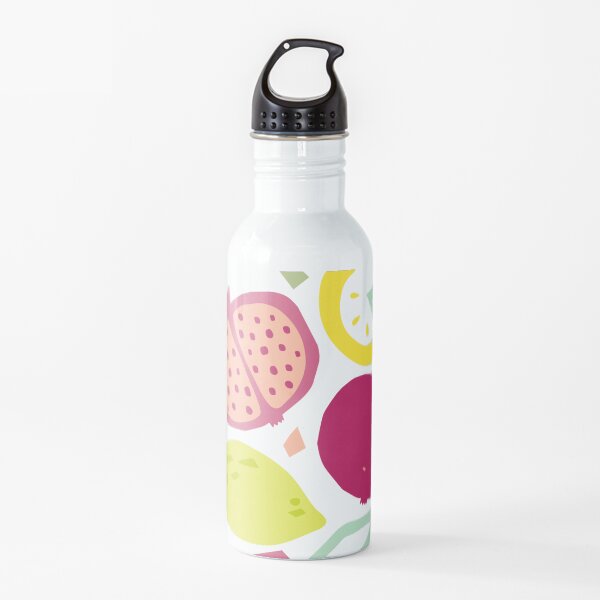 Abstract print with lemon and pomegranate Water Bottle