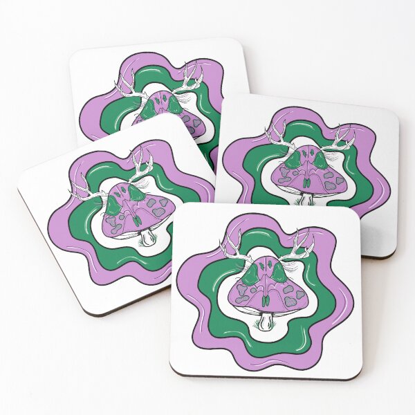 Item preview, Purple and Green Deer Skull Mushroom designed and sold by NeonPinkTears.