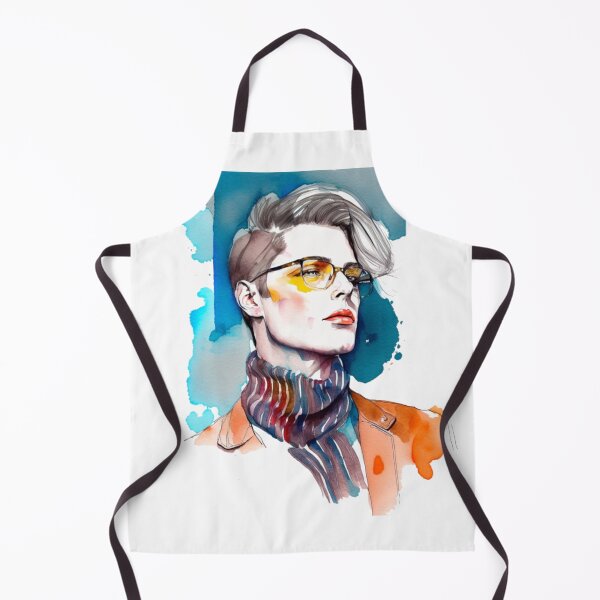 Item preview, Stylish guy with glasses, watercolor, sketch designed and sold by AvotArt.