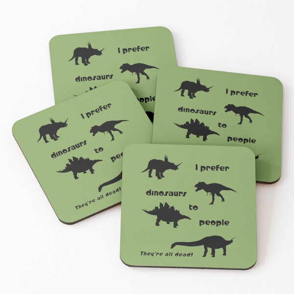 Item preview, I prefer dinosaurs to people ... (black) designed and sold by SolidEarthArt.