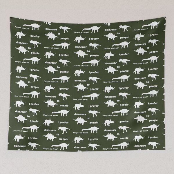 Item preview, I prefer dinosaurs to people ... (white) designed and sold by SolidEarthArt.