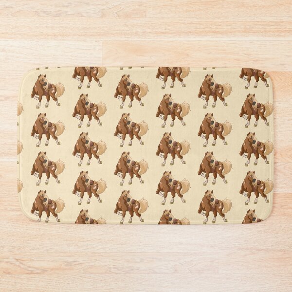 Item preview, illustration in brown tones of a cute horse with spots  designed and sold by kitsuneins.