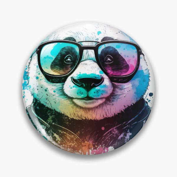 Item preview, Panda Bear with Glasses Color Mix Cool Design T-Shirt designed and sold by ArtfulAmbitions.