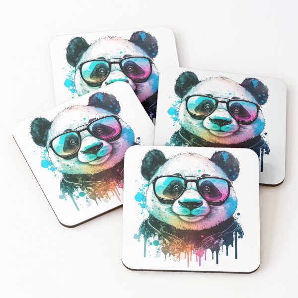 Item preview, Panda Bear with Glasses Color Mix Cool Design T-Shirt designed and sold by ArtfulAmbitions.