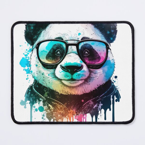 Item preview, Panda Bear with Glasses Color Mix Cool Design T-Shirt designed and sold by ArtfulAmbitions.