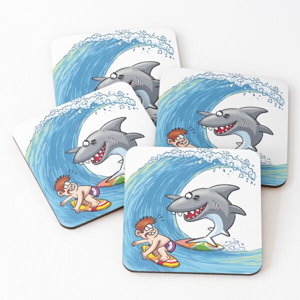 Item preview, Joker Surfer Shark With Surfer Boy designed and sold by ChickKingdom.