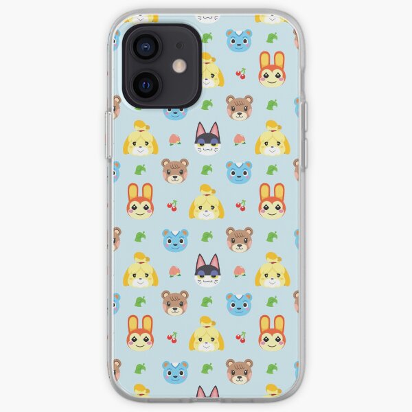 Patrón de cruce de animales - azul Funda blanda para iPhone