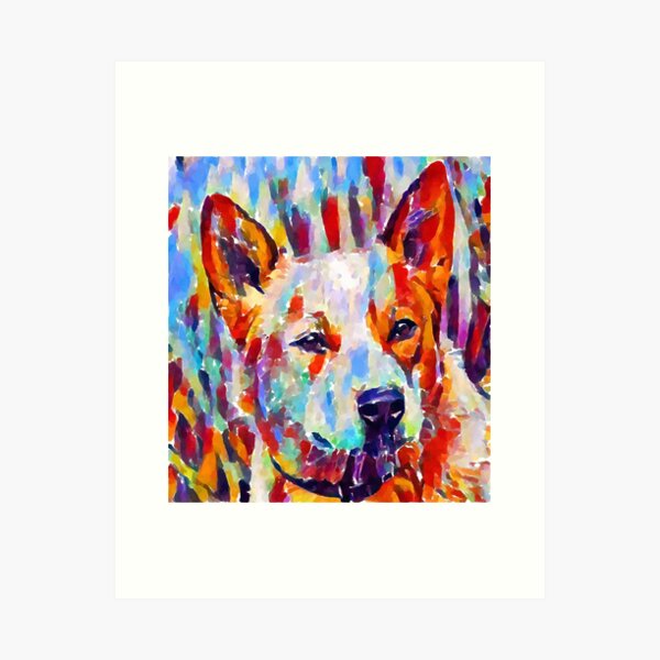 Australian Cattle Dog, head in profile, panting For sale as Framed