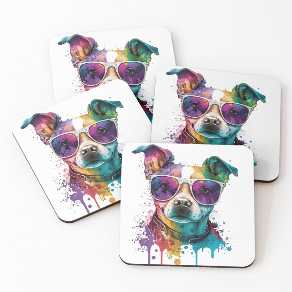 Item preview, Cute Dog with Sunglasses in Colors  designed and sold by ArtfulAmbitions.
