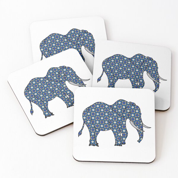 Item preview, Blue & Gray Circle & Diamond Elephant designed and sold by Leah Haas.