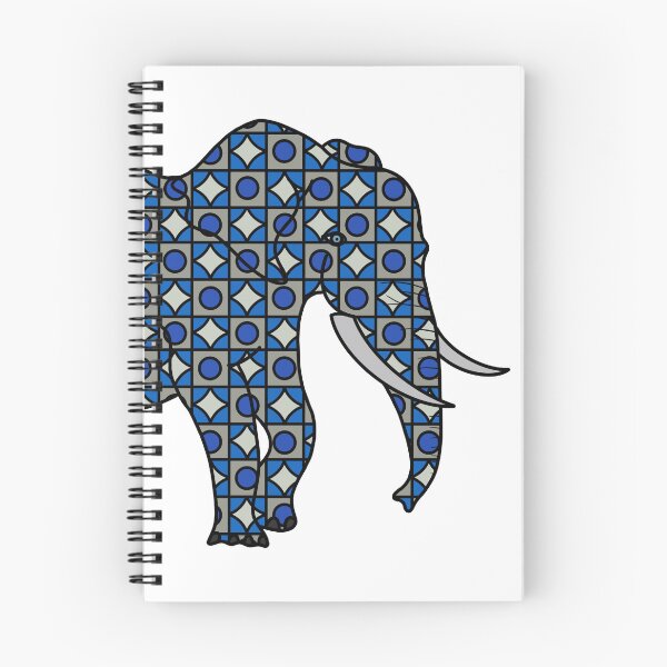 Item preview, Blue & Gray Circle & Diamond Elephant designed and sold by Leah Haas.