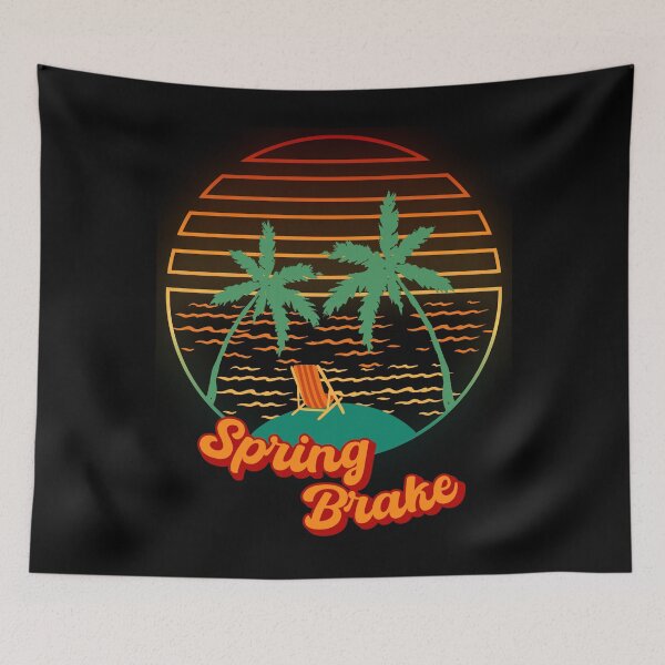 Item preview, Spring Break Retro Sunset Palm Tree Beach Ocean designed and sold by JohnnyP-Store.
