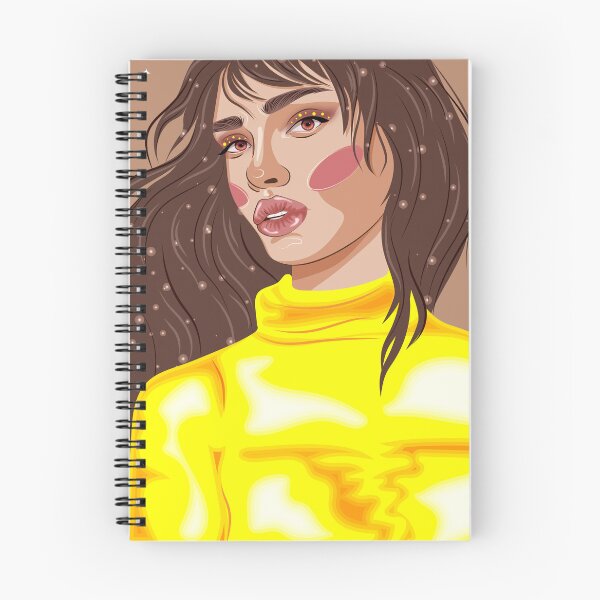 Item preview, happy international women's day, 8 march, girl with hair in the night, girl with brown eyes puffy lips in a yellow spring turtleneck with sparkles in her hair, starry background, eyebrow design designed and sold by SabinArt.