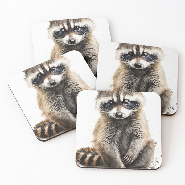 Artikelvorschau, Baby-Waschbär-Aquarell-Kunst entworfen und verkauft von AdornWallArt.