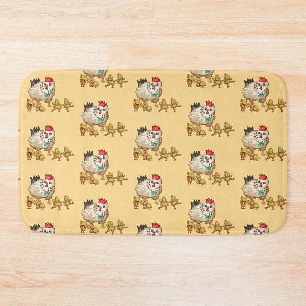 Item preview, children's illustration, hen having fun and eating with her chicks . designed and sold by kitsuneins.