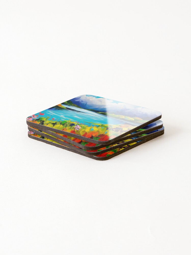 Thumbnail 4 of 5, Coasters (Set of 4), Sun Rays designed and sold by HOMEDESIGNPRINT.