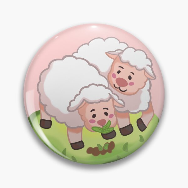 Item preview, children's illustration, mom and son sheep eat grass on the farm basking in the afternoon sun designed and sold by kitsuneins.