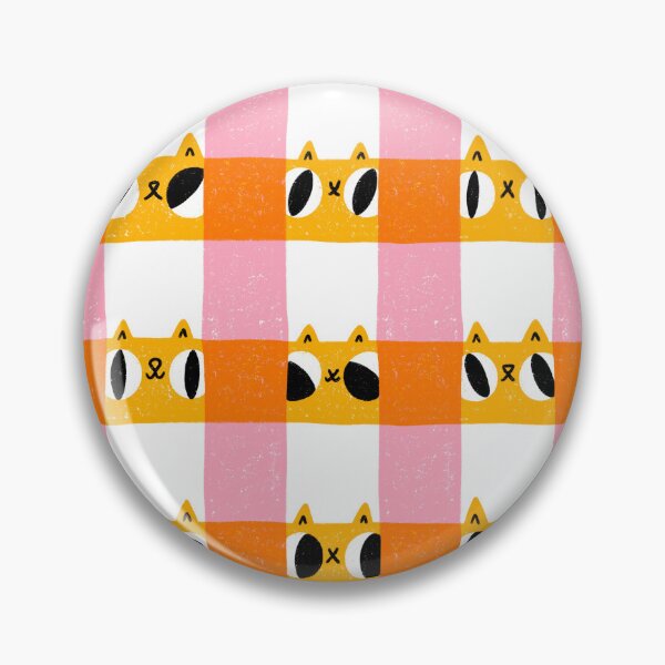 Item preview, Fun cartoon print with checks and cat faces designed and sold by stolenpencil.