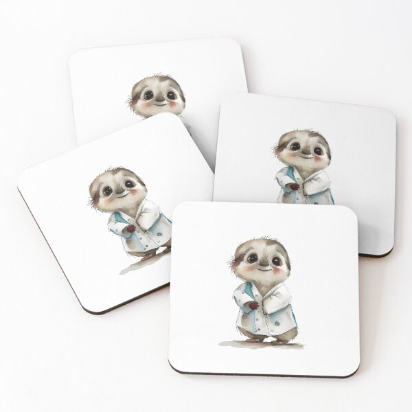 Item preview, A cute shy sloth scientist  designed and sold by LickALemon.