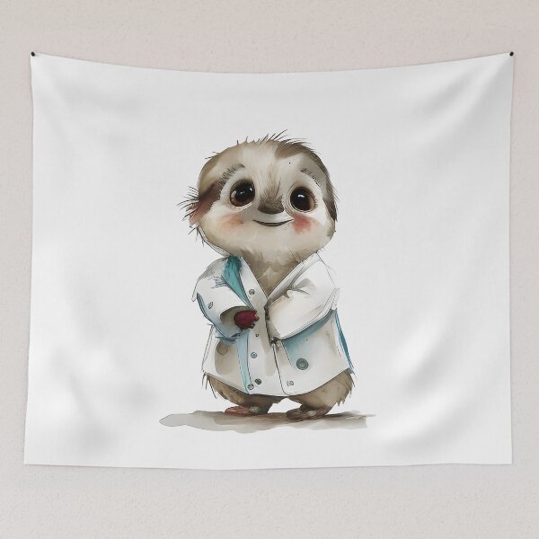 Item preview, A cute shy sloth scientist  designed and sold by LickALemon.