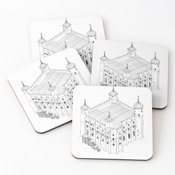 Item preview, Tower of London - Hand Drawn Isometric Axonometric Print designed and sold by bertmango.