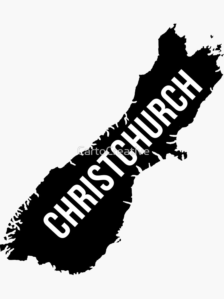"Christchurch, New Zealand Silhouette" Sticker by CartoCreative Redbubble